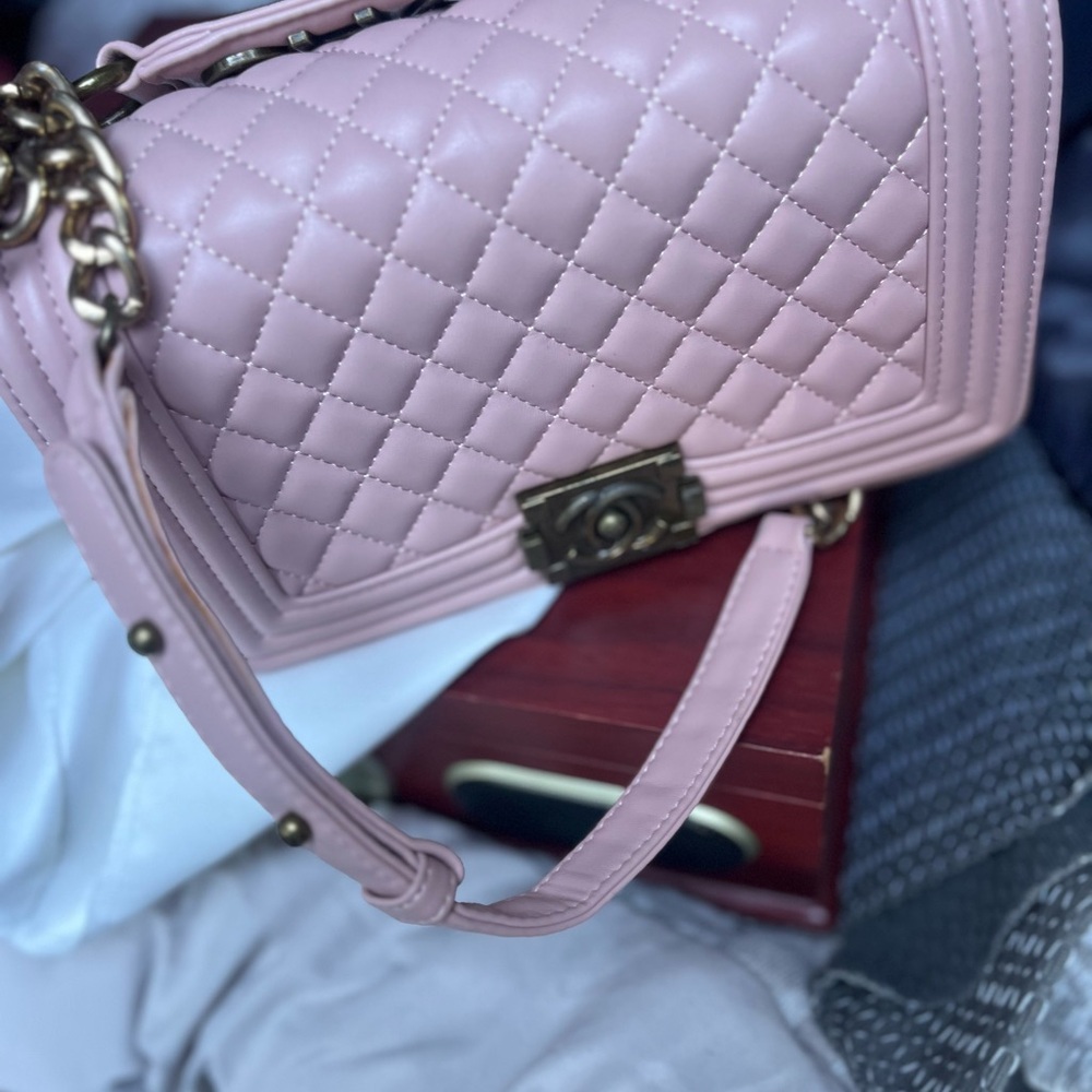 Chanel Light Pink and Gold Chain Bag - Picture 2 of 5